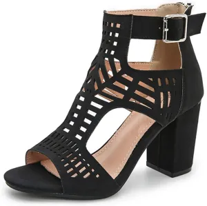 AOSPHIRAYLIAN Chunky Heeled Sandals for Womens Bohemian Cutout Open Toe Summer Block Heeled Party Sandals AOSPHIRAYLIAN Chunky Heeled Sandals for Womens Bohemian Cutout Open Toe Summer Block Heeled Party Sandals