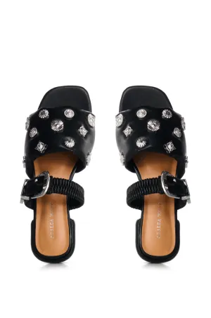 AZALEA WANG CLARABELLE SILVER CHARM SANDAL