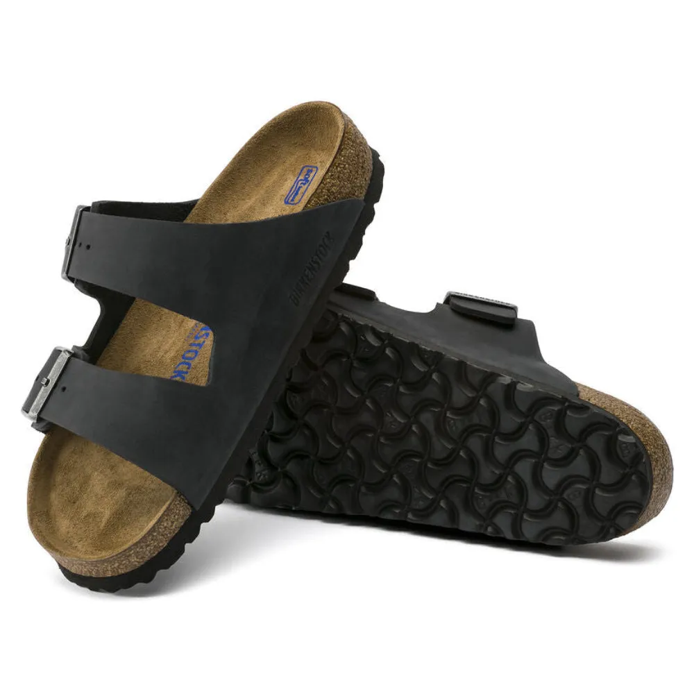 BIRKENSTOCK ARIZONA BLACK OIL SOFTBED NARROW