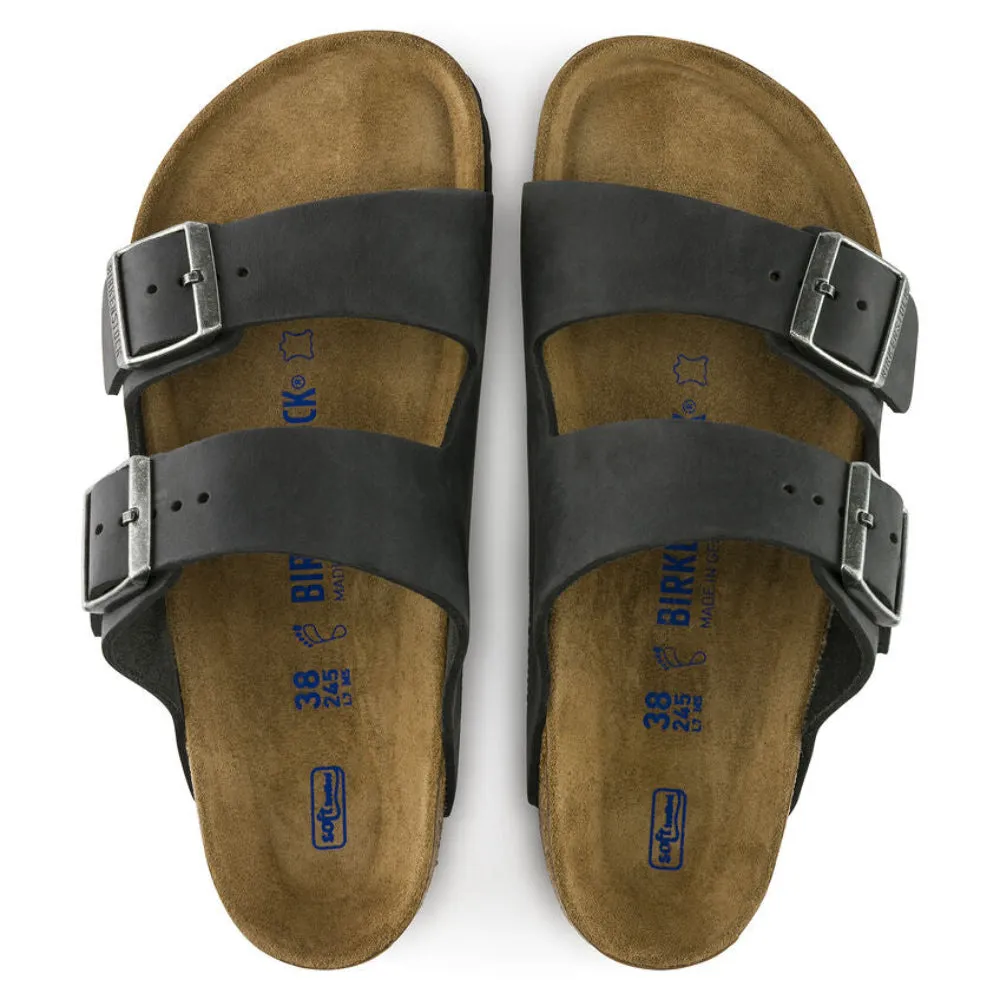 BIRKENSTOCK ARIZONA BLACK OIL SOFTBED NARROW