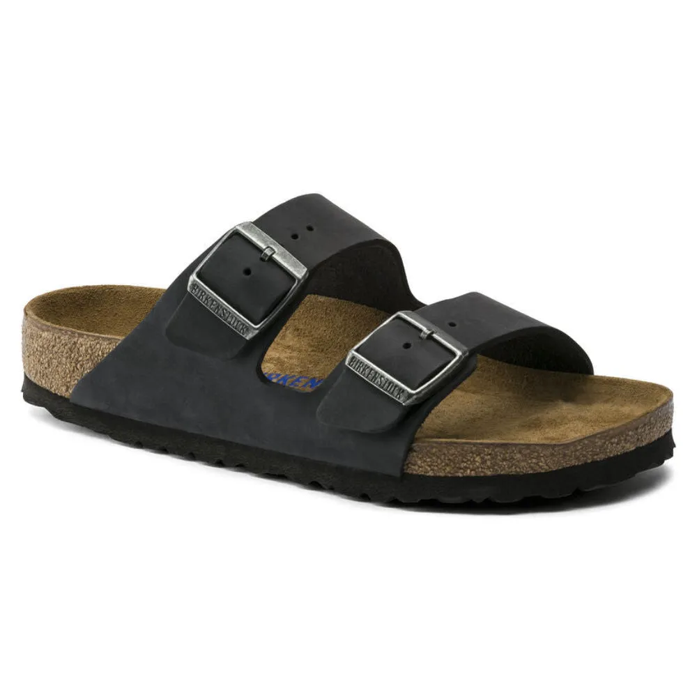BIRKENSTOCK ARIZONA BLACK OIL SOFTBED NARROW