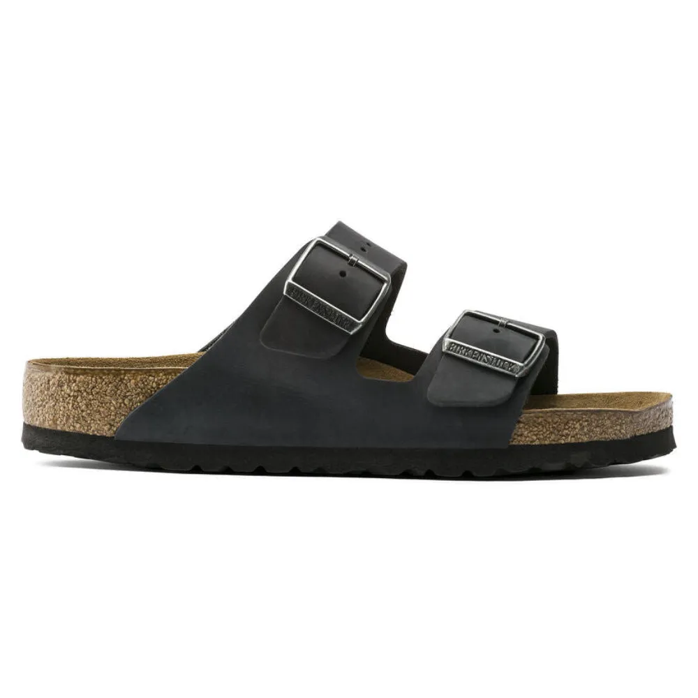 BIRKENSTOCK ARIZONA BLACK OIL SOFTBED NARROW