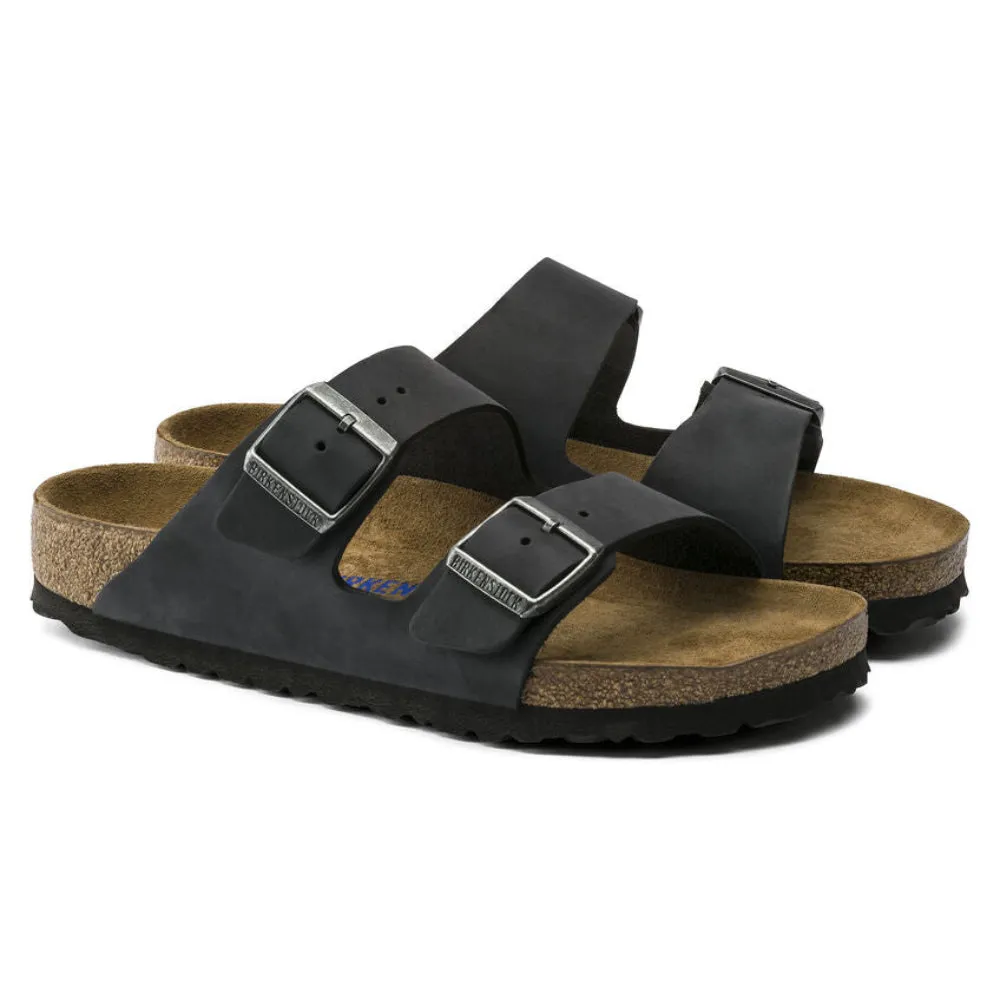 BIRKENSTOCK ARIZONA BLACK OIL SOFTBED NARROW