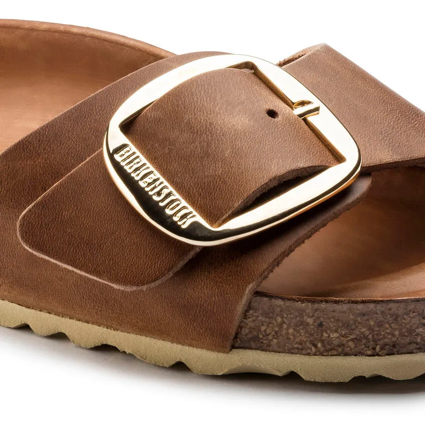Birkenstock Madrid Big Buckle Oiled Leather Cognac Women's