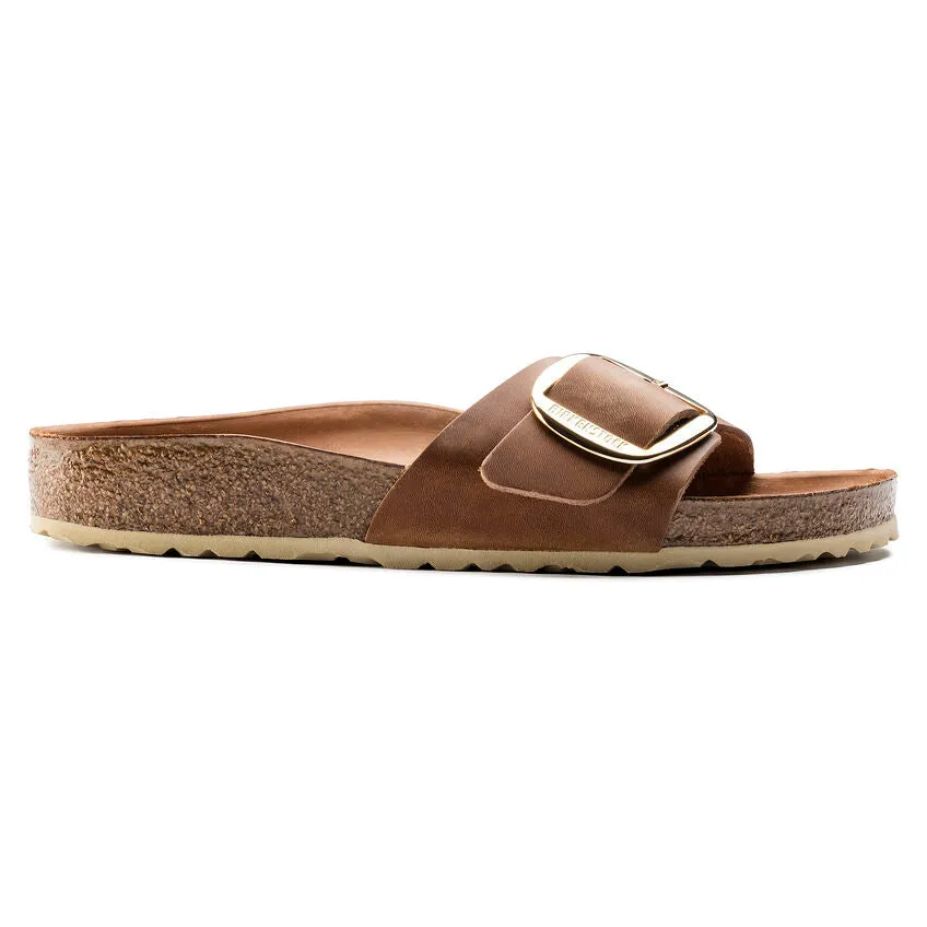 Birkenstock Madrid Big Buckle Oiled Leather Cognac Women's