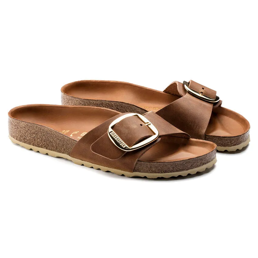 Birkenstock Madrid Big Buckle Oiled Leather Cognac Women's