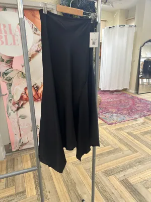 Black Asymmetric Satin Skirt