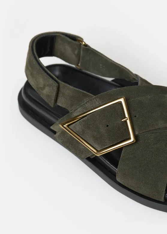 Closed Leather Buckle Sandal