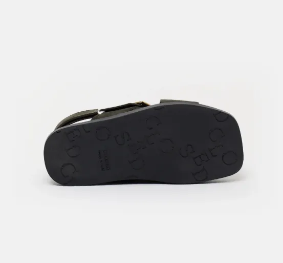 Closed Leather Buckle Sandal