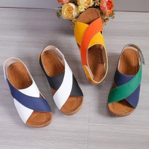 Crisscross Open Toe Wedge Sandals (U CARE) Crisscross Open Toe Wedge Sandals (U CARE)