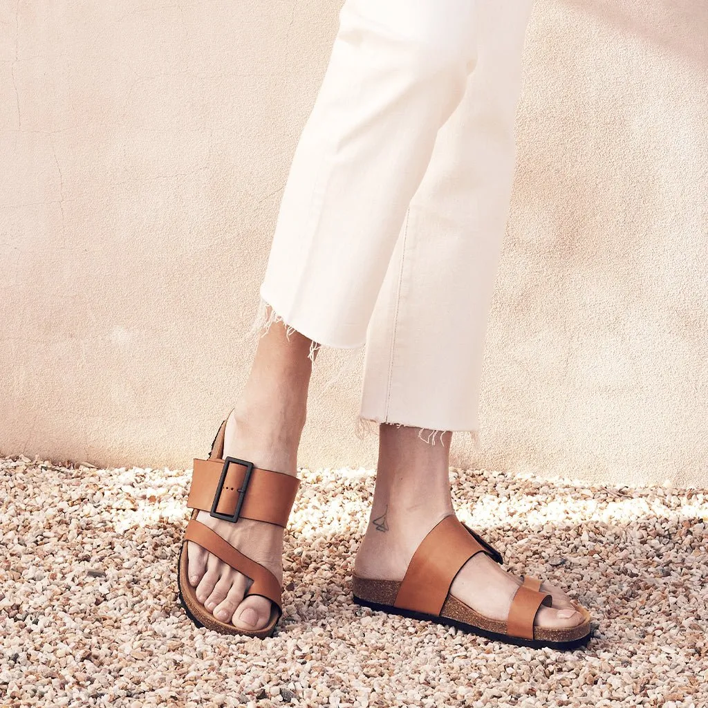 EDGY LEATHER SLIDE SANDAL