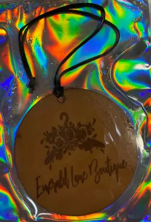 Emerald Lane Boutique Leather Engraved Car Freshie