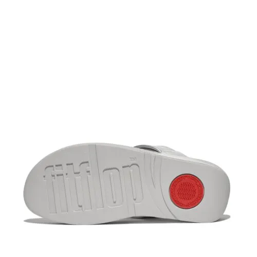 FitFlop Lulu Padded-Knot Metallic-Leather Toe-Post Sandals - Silver