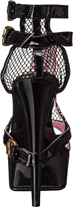 Levi-609 Fishnet/Patent 6" Heel Sandals