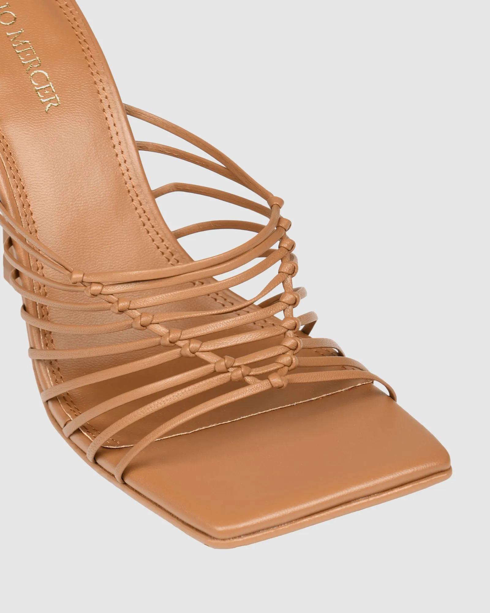LYNDEN HIGH HEEL SANDALS TAN LEATHER