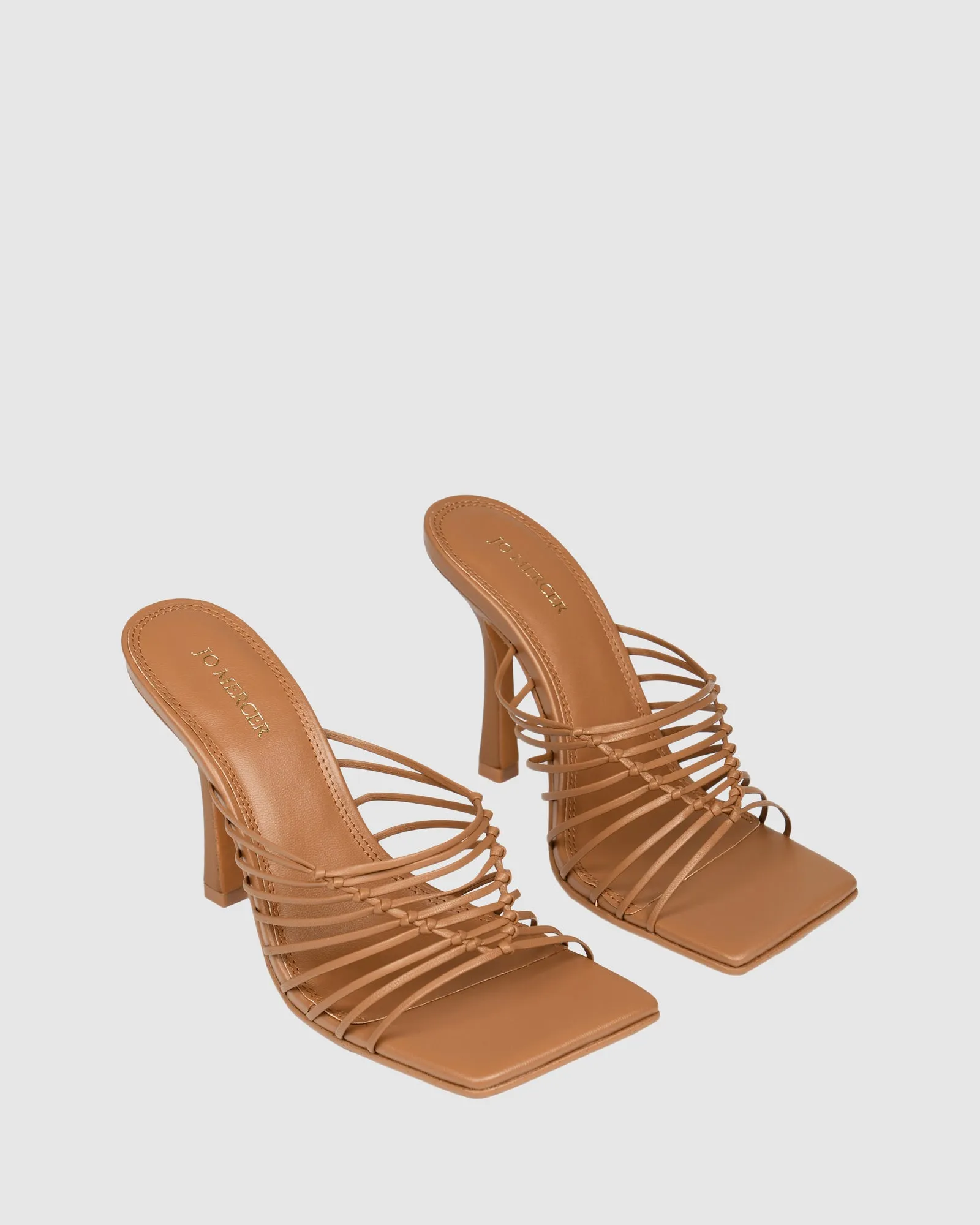 LYNDEN HIGH HEEL SANDALS TAN LEATHER