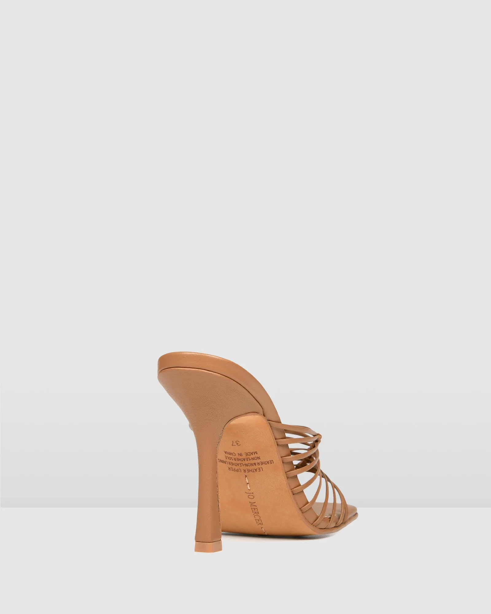 LYNDEN HIGH HEEL SANDALS TAN LEATHER