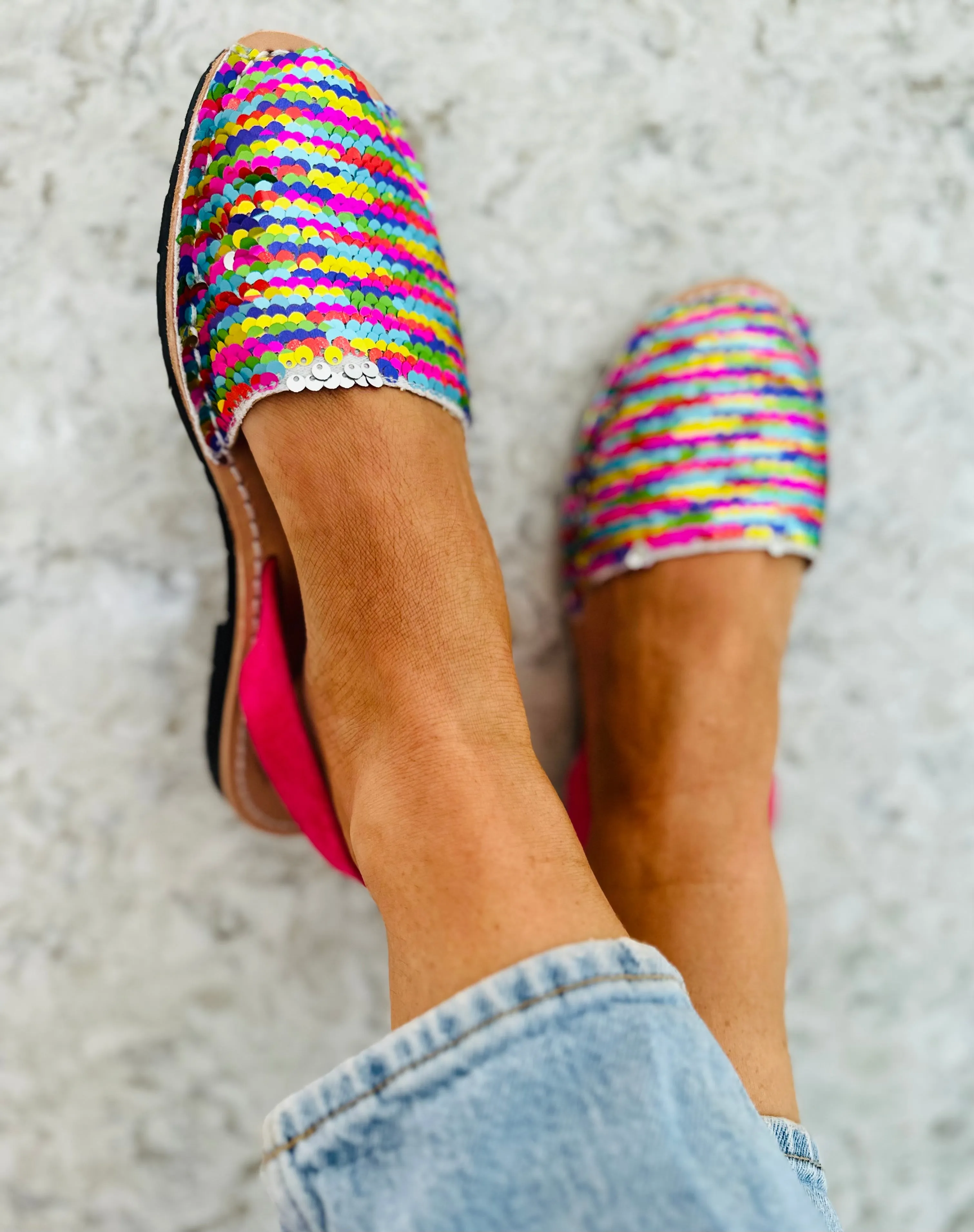 Rainbow Sequin Avarcas