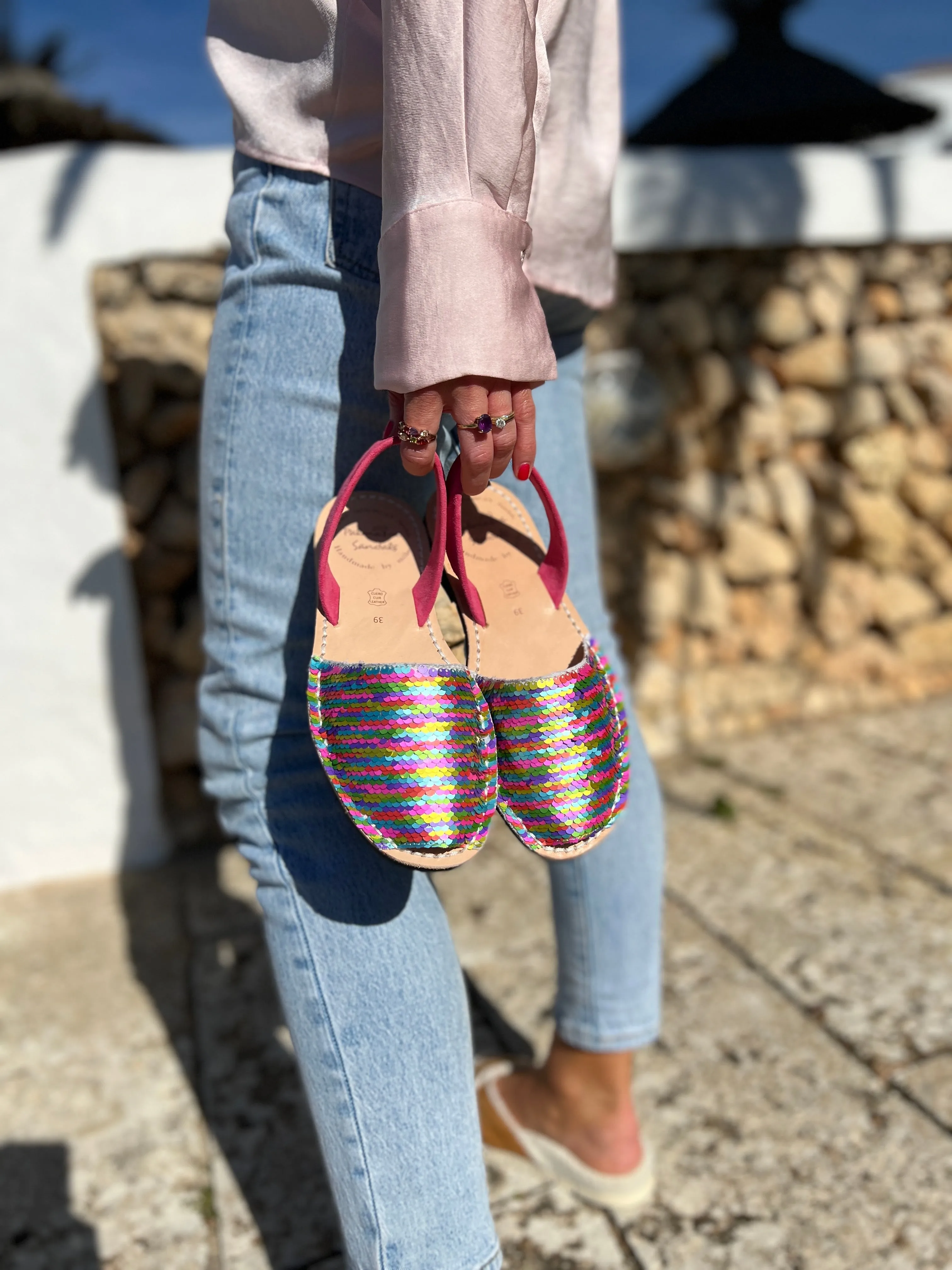 Rainbow Sequin Avarcas
