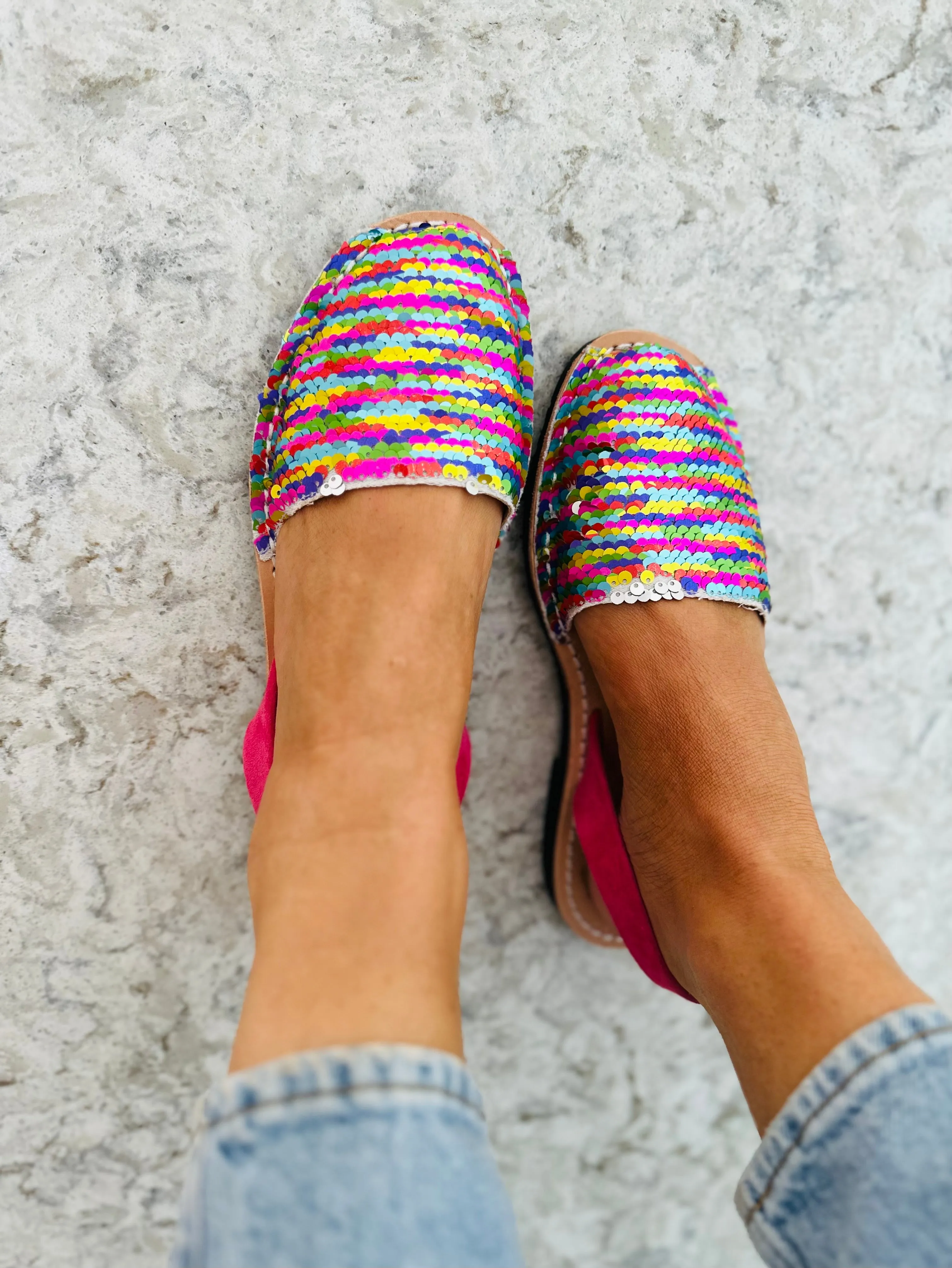 Rainbow Sequin Avarcas