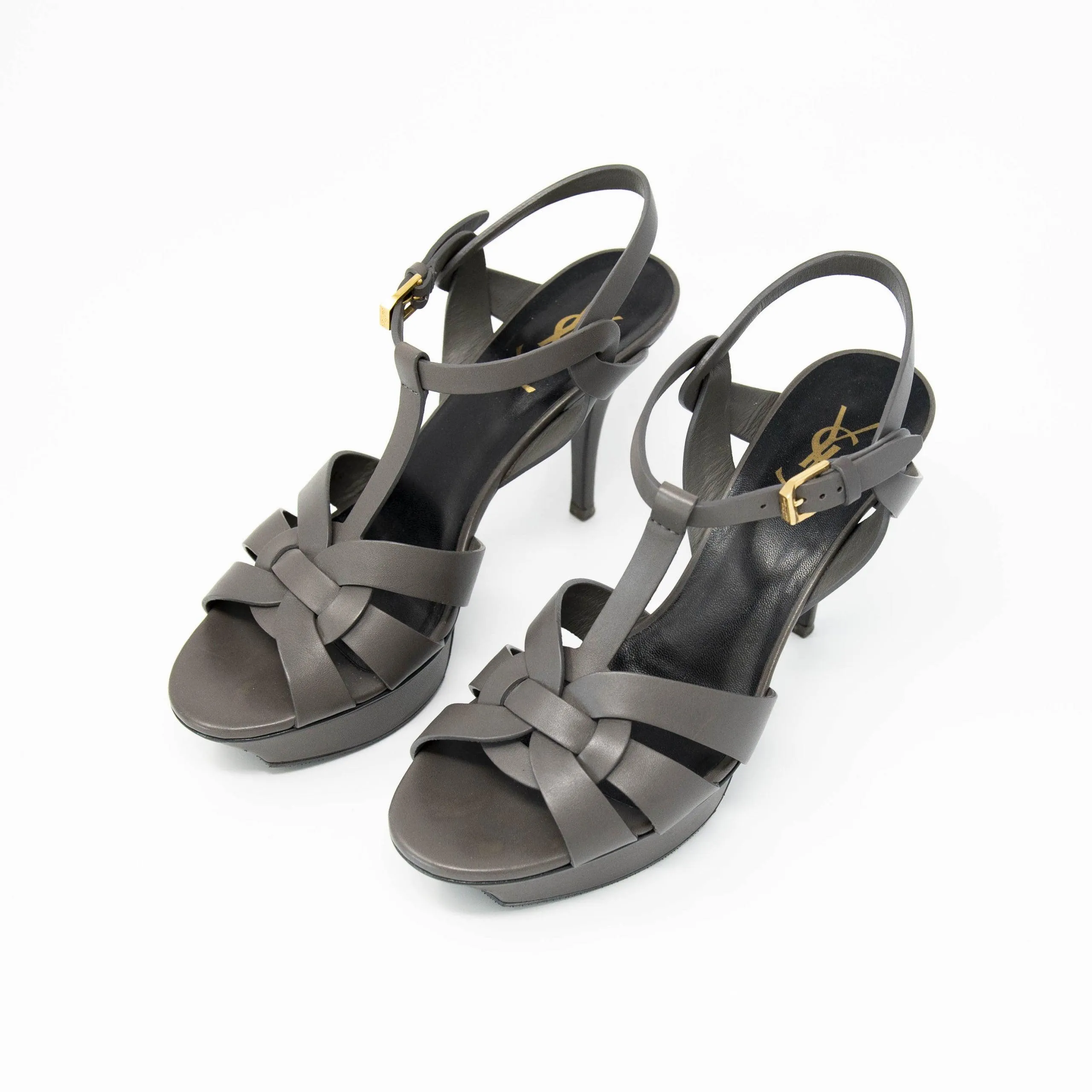 Saint Laurent Grey Tribute Sandals 39