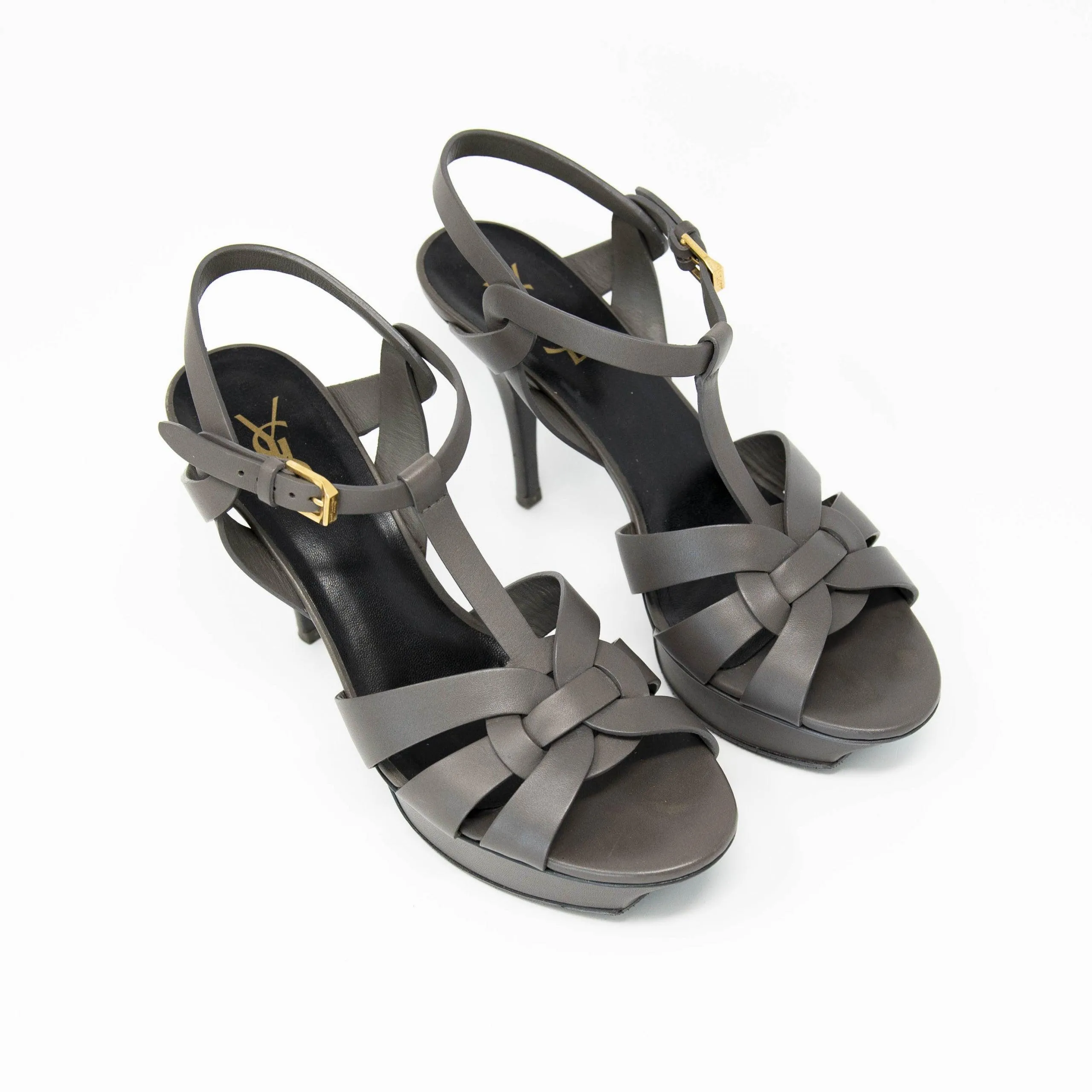 Saint Laurent Grey Tribute Sandals 39