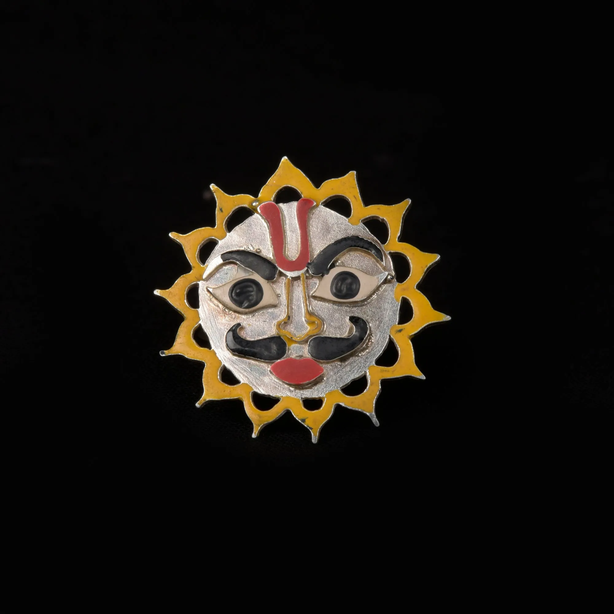 Sun Hand Painted Sterling Silver Ring