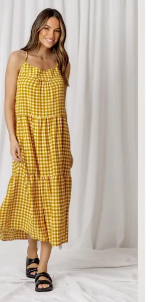 Sunshine Gingham Maxi Dress